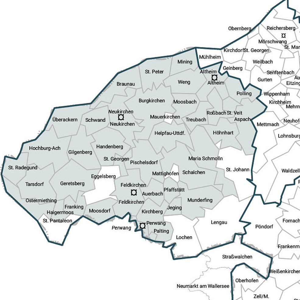 Gemeinden im Gemeindeverband Bezirk Braunau 