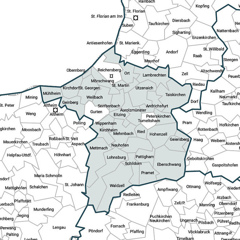 Gemeinden im Gemeindeverband Bezirk Ried